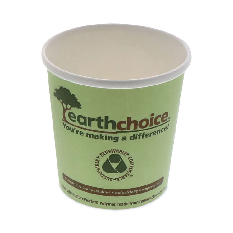 PACTIV EVERGREEN CORPORATION EarthChoice Compostable Soup Cup Large, 16 oz, 3.63" Diameter x 3.88" h, Green, Paper, 500/Carton (PCTPHSC16ECDI)