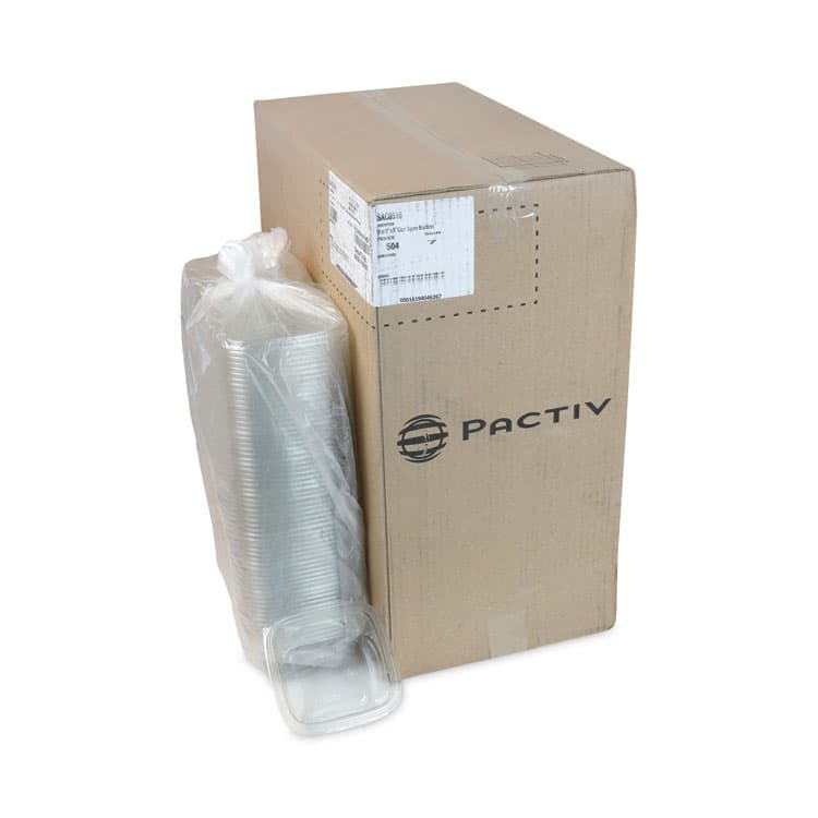 PACTIV EVERGREEN CORPORATION EarthChoice Square Recycled Bowl, 16 oz, 5 x 5 x 1.75, Clear, Plastic, 504/Carton (PCTSAC0516) thumbnail 4