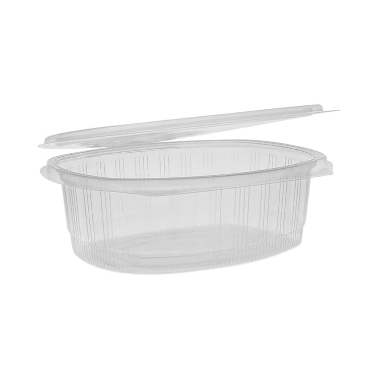 PACTIV EVERGREEN CORPORATION EarthChoice Recycled PET Hinged Container, 48 oz, 8.87 x 7.25 x 2.93, Clear, Plastic, 190/Carton (PCTYCA910480000)