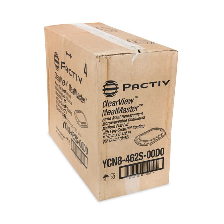 PACTIV EVERGREEN CORPORATION ClearView MealMaster Lid with Fog Gard Coating, Medium Flat Lid, 8.12 x 6.5 x 0.37, Clear, Plastic, 252/Carton (PCTYCN8462S00D0) thumbnail 2