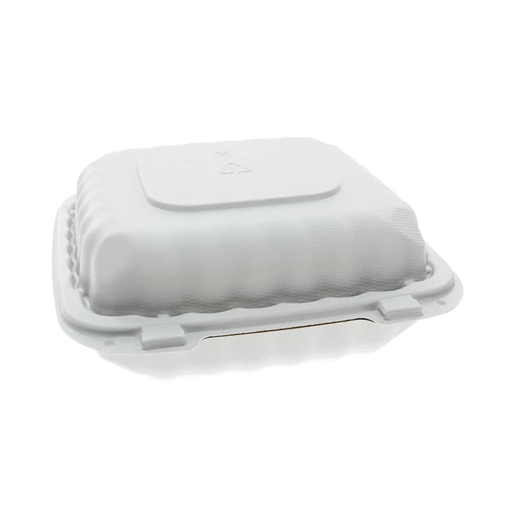 PACTIV EVERGREEN CORPORATION EarthChoice SmartLock Microwavable MFPP Hinged Lid Container, 8.35 x 8.35 x 3.1, White, Plastic, 200/Carton (PCTYCN808010000) thumbnail 2