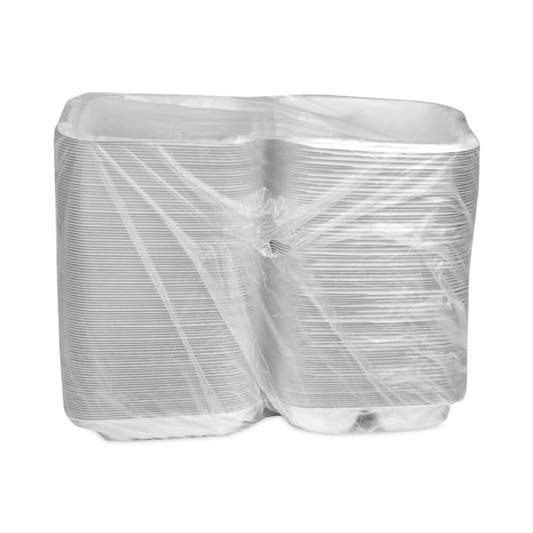 PACTIV EVERGREEN CORPORATION EarthChoice SmartLock Microwavable MFPP Hinged Lid Container, 3 Compartments, 8.35 x 8.35 x 3.1, White, Plastic, 200/Carton (PCTYCN808030000) thumbnail 4