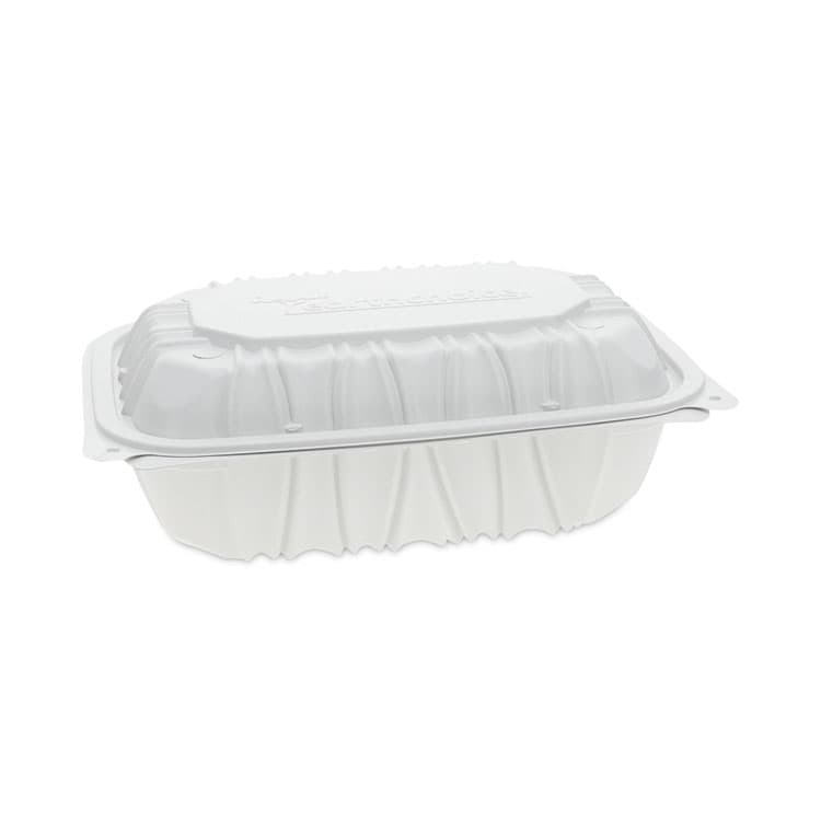 PACTIV EVERGREEN CORPORATION EarthChoice Vented Microwavable MFPP Hinged Lid Container, 9 x 6 x 3.1, White, Plastic, 170/Carton (PCTYCNW0205)