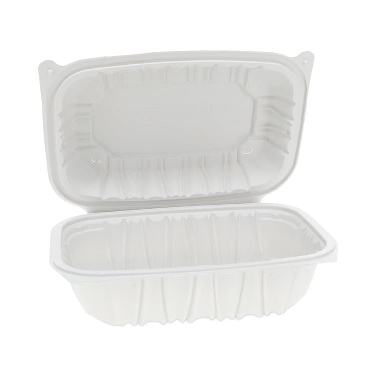 PACTIV EVERGREEN CORPORATION EarthChoice Vented Microwavable MFPP Hinged Lid Container, 9 x 6 x 3.1, White, Plastic, 170/Carton (PCTYCNW0205) thumbnail 2