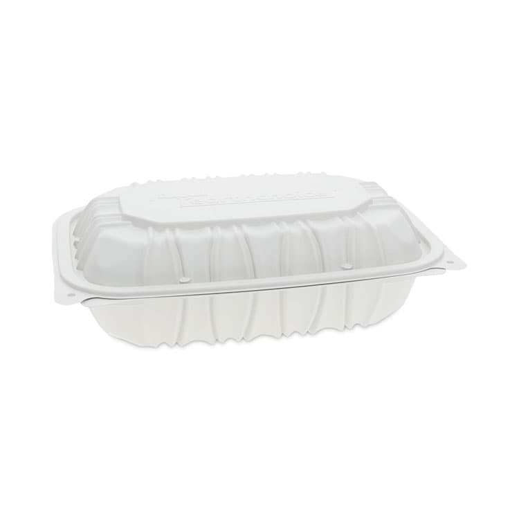 PACTIV EVERGREEN CORPORATION EarthChoice Vented Microwavable MFPP Hinged Lid Container, 9 x 6 x 2.75, White, Plastic, 170/Carton (PCTYCNW0207)