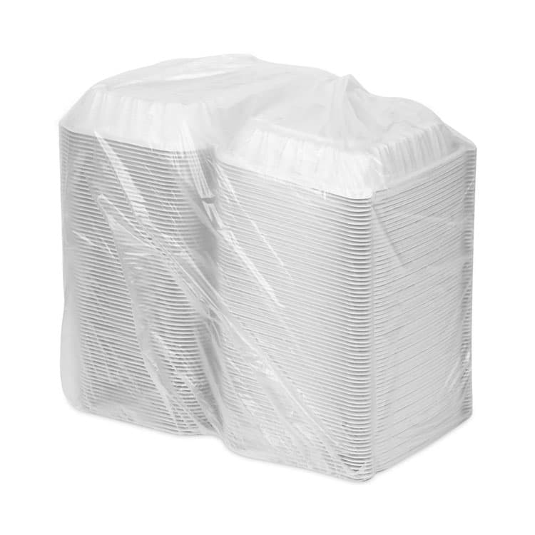 PACTIV EVERGREEN CORPORATION EarthChoice Vented Microwavable MFPP Hinged Lid Container, 8.4 x 8.7 x 3.1, White, Plastic, 146/Carton (PCTYCNW0851) thumbnail 4