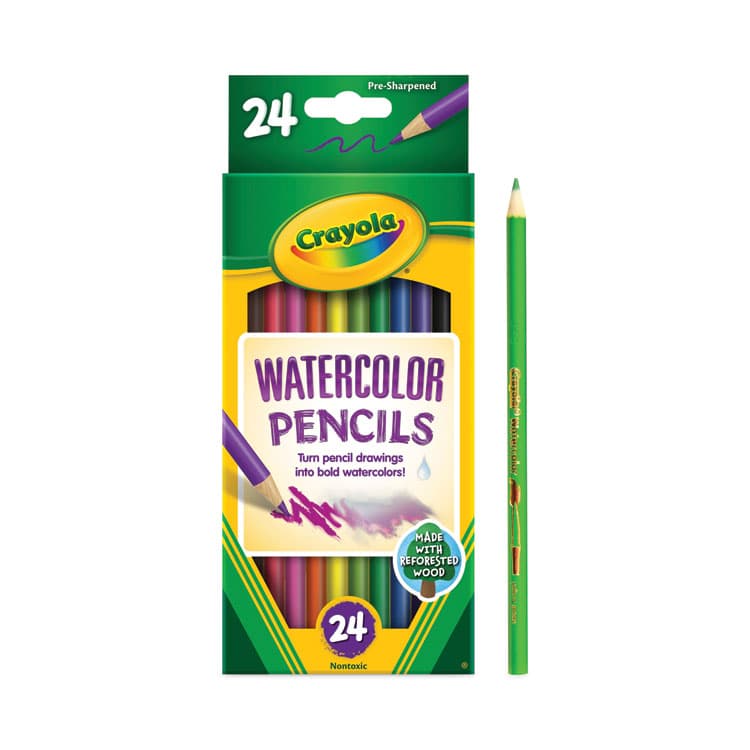 BINNEY & SMITH / CRAYOLA Watercolor Pencil Set, 3.3 mm, 2B, Assorted Lead and Barrel Colors, 24/Pack (CYO684304) thumbnail 2