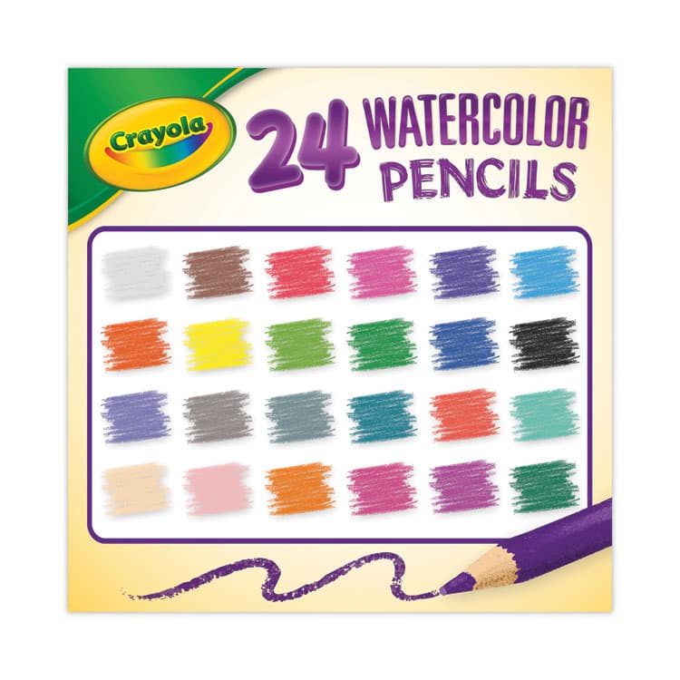 BINNEY & SMITH / CRAYOLA Watercolor Pencil Set, 3.3 mm, 2B, Assorted Lead and Barrel Colors, 24/Pack (CYO684304) thumbnail 4