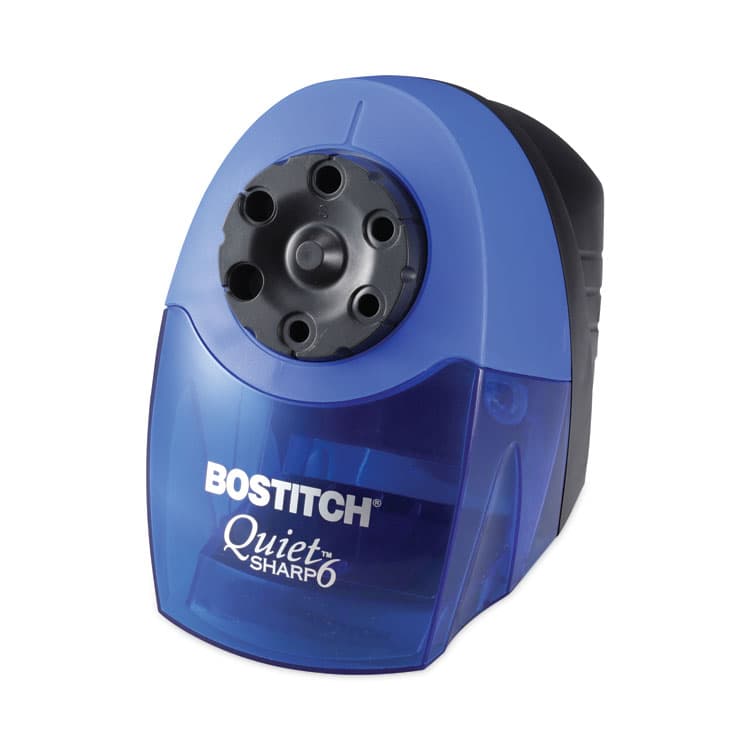 STANLEY BOSTITCH QuietSharp 6 Classroom Electric Pencil Sharpener, AC-Powered, 6.13 x 10.69 x 9, Blue (BOSEPS10HC)