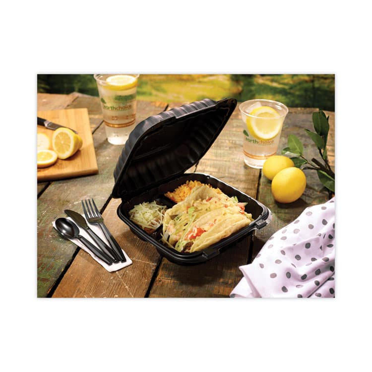 PACTIV EVERGREEN CORPORATION Meadoware Cutlery, Medium Heavyweight Soup Spoon, Plastic, Black, 1,000/Carton (PCTYMWSSE) thumbnail 2