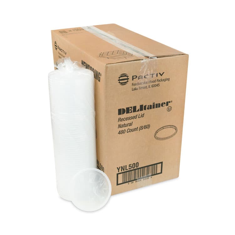 PACTIV EVERGREEN CORPORATION Newspring DELItainer Microwavable Container Lid, Recessed, 4.7" Diameter x 0.4" h, Translucent, Plastic, 480/Carton (PCTYNL500) thumbnail 4