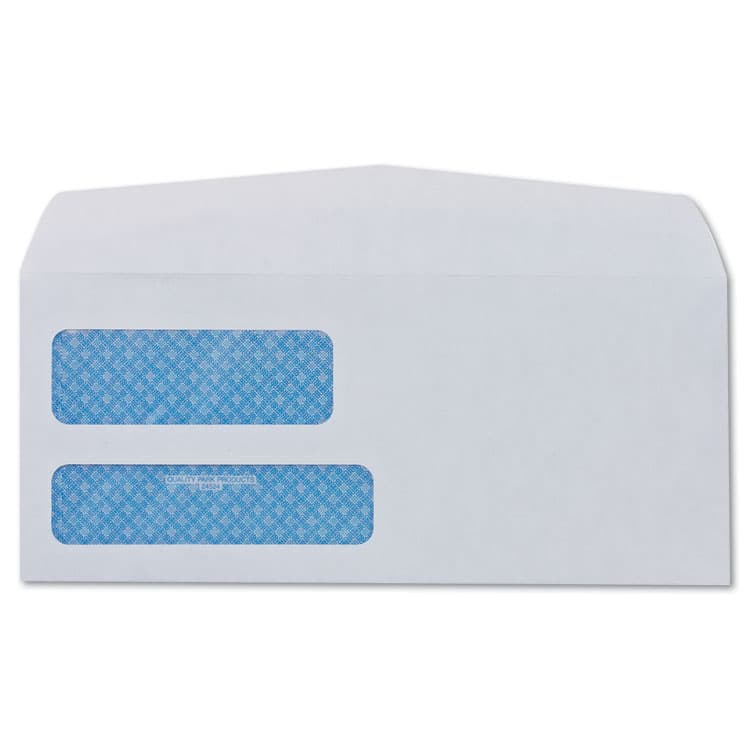 QUALITY PARK PRODUCTS Double Window Security-Tinted Check Envelope, #8 5/8, Commercial Flap, Gummed Closure, 3.63 x 8.63, White, 500/Box (QUA24532) thumbnail 2
