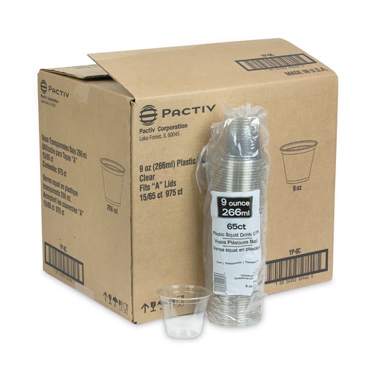 PACTIV EVERGREEN CORPORATION EarthChoice Recycled Clear Plastic Cold Cups, 9 oz, Clear, 975/Carton (PCTYP9C) thumbnail 4