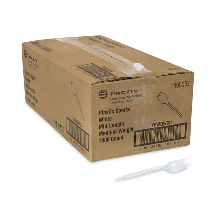 PACTIV EVERGREEN CORPORATION Fieldware Cutlery, Mediumweight Spork, Plastic, White, 1,000/Carton (PCTYFWQWCH) thumbnail 4