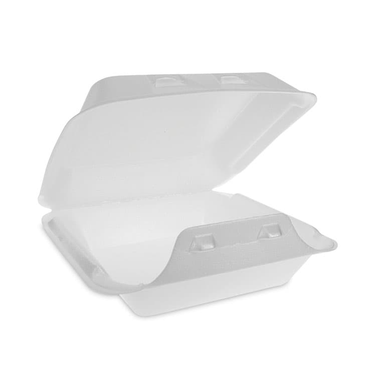 PACTIV EVERGREEN CORPORATION SmartLock Foam Hinged Lid Container, Medium, 8 x 8 x 3, White, 150/Carton (PCTYHLW08010000)