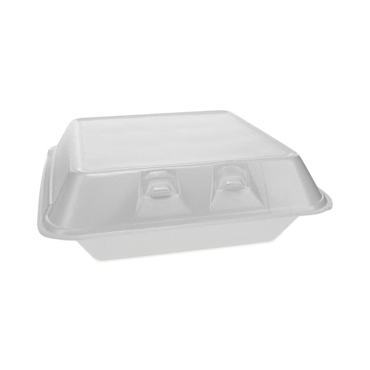 PACTIV EVERGREEN CORPORATION SmartLock Foam Hinged Lid Container, Large, 9 x 9.1 x 3.3, White, 150/Carton (PCTYHLW09010000)