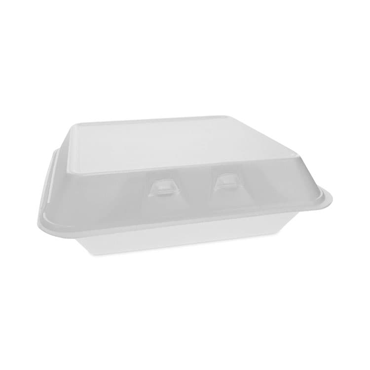 PACTIV EVERGREEN CORPORATION SmartLock Foam Hinged Lid Container, X-Large, 9.5 x 10.5 x 3.3, White, 250/Carton (PCTYHLW10010000)
