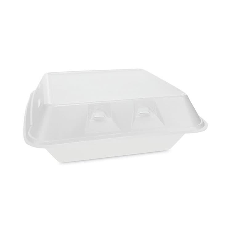 PACTIV EVERGREEN CORPORATION SmartLock Vented Foam Hinged Lid Container, 3 Compartments, 9 x 9.3 x 3.3, White, 150/Carton (PCTYHLWV9030000)