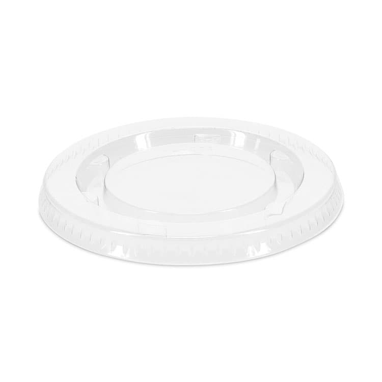 PACTIV EVERGREEN CORPORATION Plastic Portion Cup Lid, Fits 1.5 oz to 2.5 oz Portion Cups, Clear, 100/Pack, 24 Packs/Carton (PCTYLS2FR)