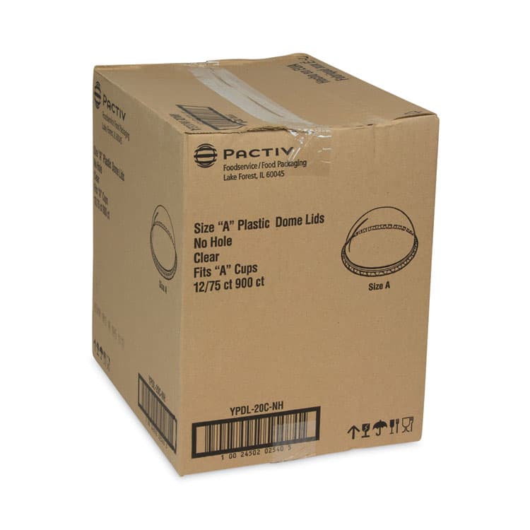 PACTIV EVERGREEN CORPORATION EarthChoice Strawless RPET Lid, Dome Lid, Fits 9 oz to 20 oz "A" Cups, Plastic, Clear, 900/Carton (PCTYPDL20CNH) thumbnail 2