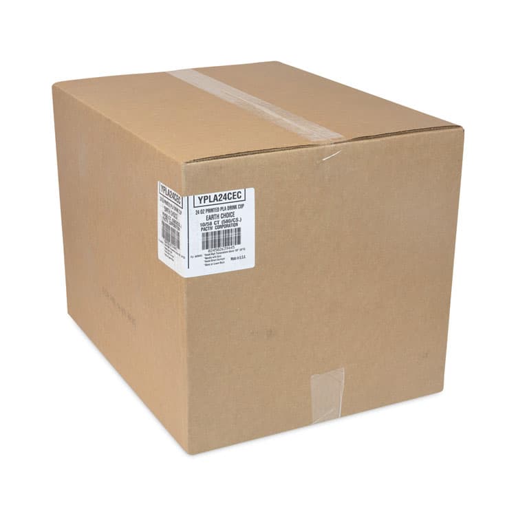PACTIV EVERGREEN CORPORATION EarthChoice Compostable Cold Cup, 24 oz, Plastic, Clear/Printed, 580/Carton (PCTYPLA24CEC) thumbnail 2