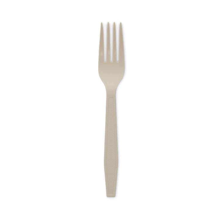 PACTIV EVERGREEN CORPORATION EarthChoice PSM Cutlery, Heavyweight Fork, Plastic, Tan, 1,000/Carton (PCTYPSMFTEC)
