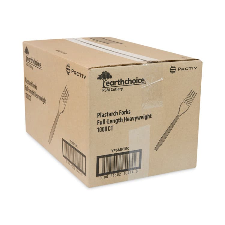 PACTIV EVERGREEN CORPORATION EarthChoice PSM Cutlery, Heavyweight Fork, Plastic, Tan, 1,000/Carton (PCTYPSMFTEC) thumbnail 2