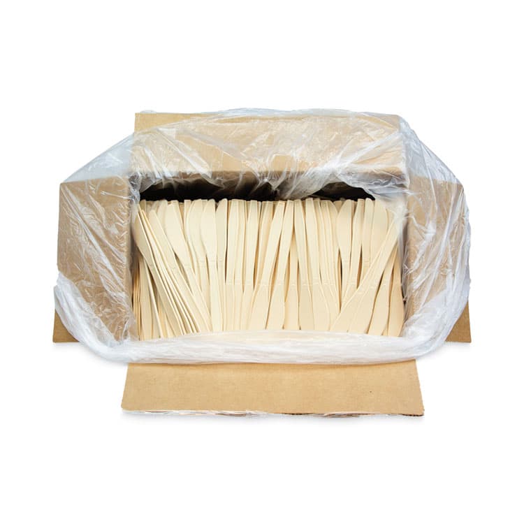 PACTIV EVERGREEN CORPORATION EarthChoice PSM Cutlery, Heavyweight Knife, Plastic, Tan, 1,000/Carton (PCTYPSMKTEC) thumbnail 3