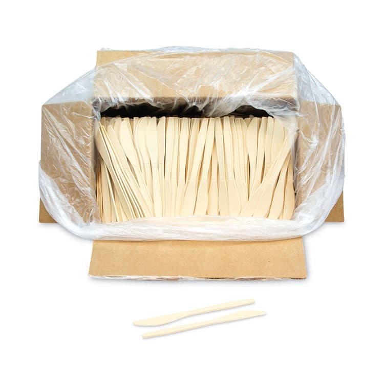 PACTIV EVERGREEN CORPORATION EarthChoice PSM Cutlery, Heavyweight Knife, Plastic, Tan, 1,000/Carton (PCTYPSMKTEC) thumbnail 4