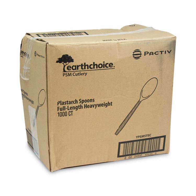 PACTIV EVERGREEN CORPORATION EarthChoice PSM Cutlery, Heavyweight Spoon, Plastic, Tan, 1,000/Carton (PCTYPSMSTEC) thumbnail 2