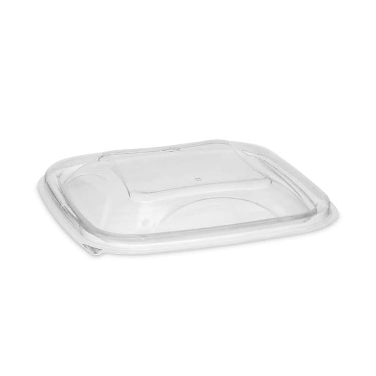 PACTIV EVERGREEN CORPORATION EarthChoice Recycled PET Container Lid, For 8 oz/12 oz/16 oz Container Bases, 5.5 x 5.5 x 0.38, Clear, Plastic, 504/Carton (PCTYSACLD05)
