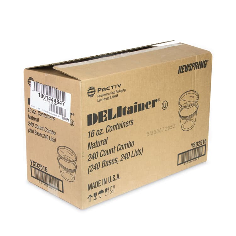 PACTIV EVERGREEN CORPORATION Newspring DELItainer Microwavable Container, 16 oz, 4.7" Diameter x 3.1"h, Clear, Plastic, 240/Carton (PCTYSD2516) thumbnail 2