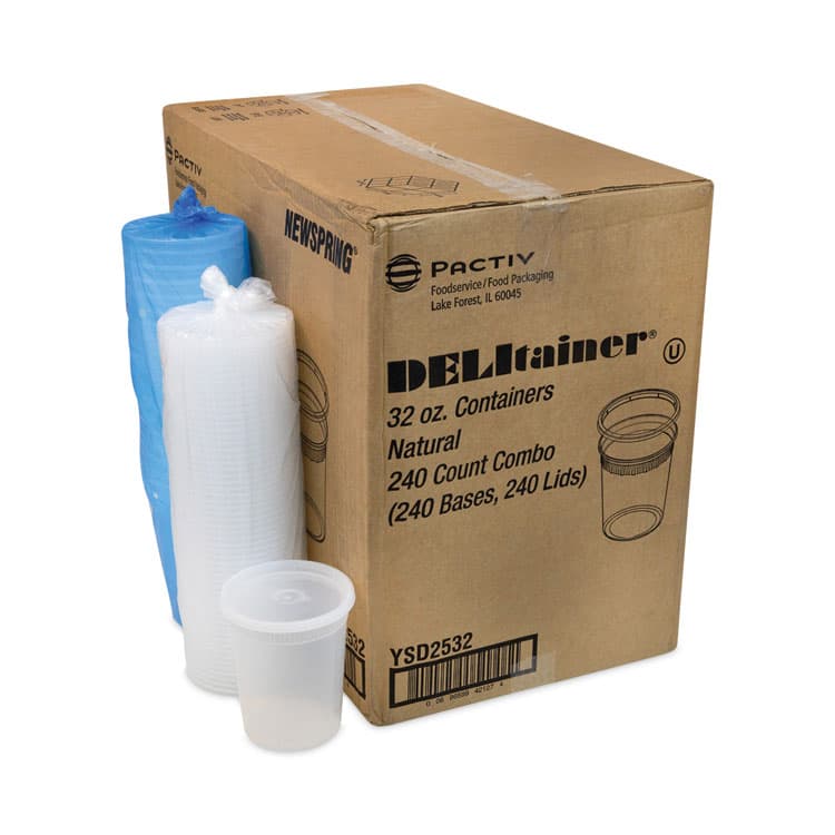 PACTIV EVERGREEN CORPORATION Newspring DELItainer Microwavable Container, 32 oz, 4.7" Diameter x 5.6" h, Clear, Plastic, 240/Carton (PCTYSD2532) thumbnail 4