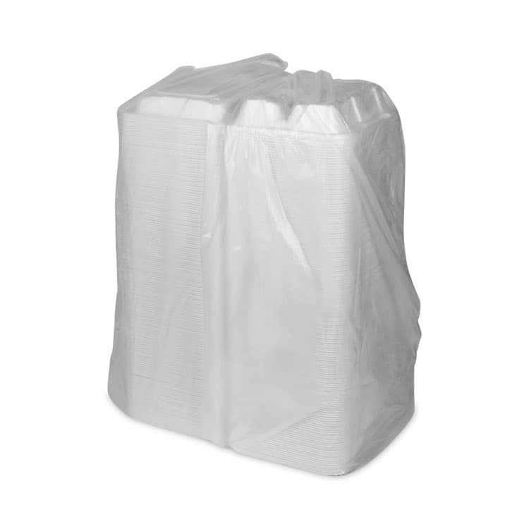 PACTIV EVERGREEN CORPORATION Vented Foam Hinged Lid Container, Dual Tab Lock Economy, 3 Compartments, 8.4 x 8 x 3, White, 150/Carton (PCTYTD18803ECON) thumbnail 3