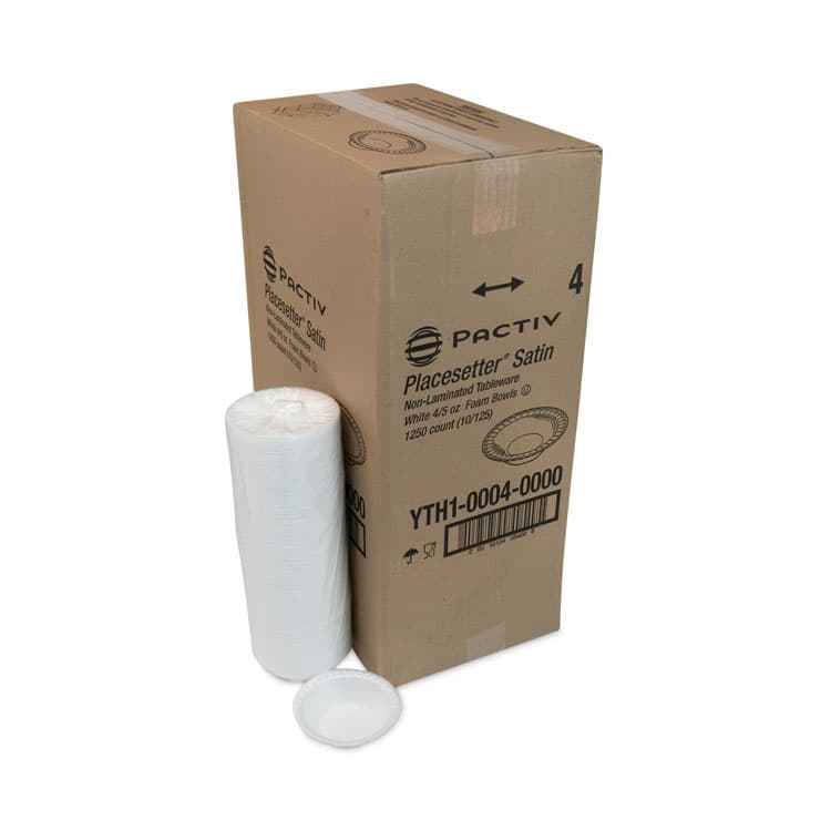 PACTIV EVERGREEN CORPORATION Placesetter Satin Non-Laminated Foam Dinnerware, Bowl, 5 oz, White, 1,250/Carton (PCTYTH100040000) thumbnail 4