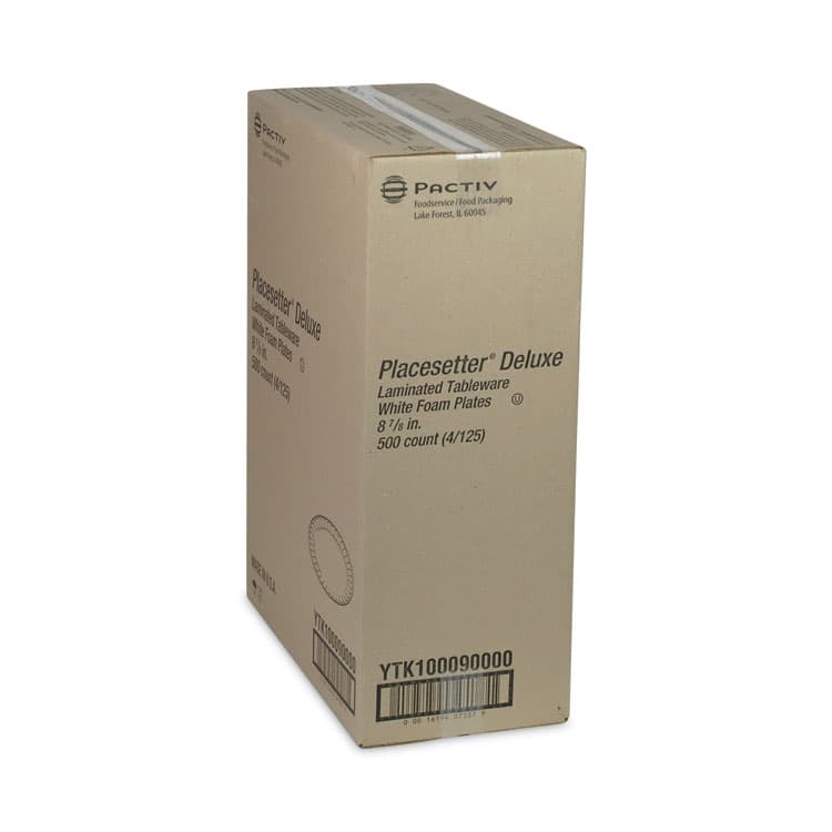 PACTIV EVERGREEN CORPORATION Placesetter Deluxe Laminated Foam Dinnerware, Plate, 8.88" dia, White, 500/Carton (PCTYTK100090000) thumbnail 2