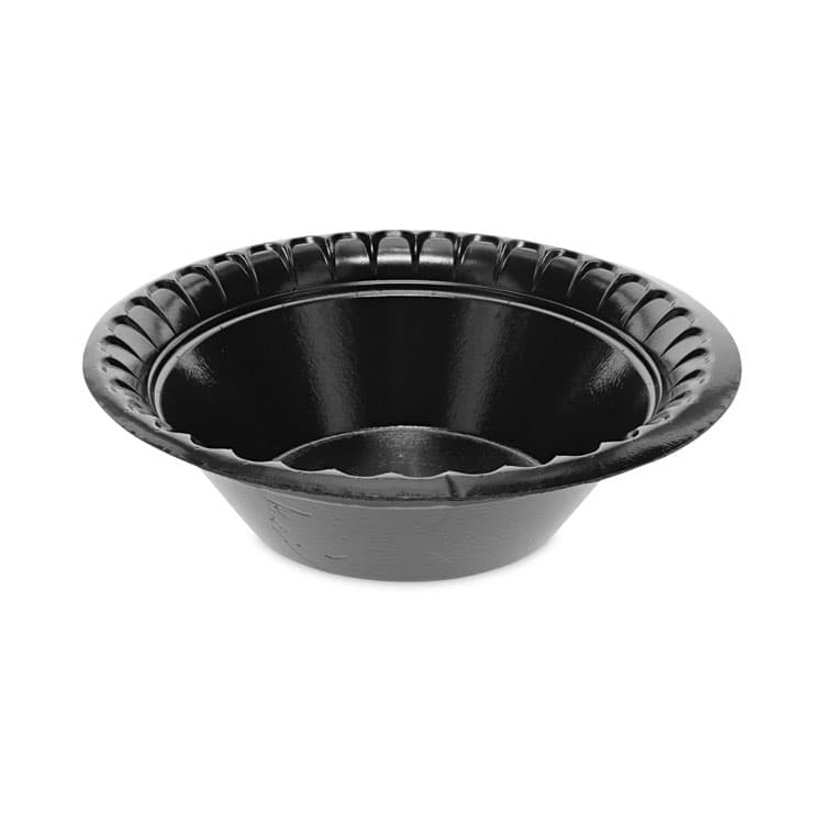 PACTIV EVERGREEN CORPORATION Placesetter Deluxe Laminated Foam Dinnerware, Bowl, 12 oz, Black, 1,000/Carton (PCTYTKB00120000)