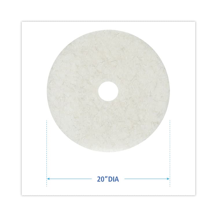 BOARDWALK Natural Burnishing Floor Pads, 20" Diameter, White, 5/Carton (BWK4020NAT) thumbnail 2