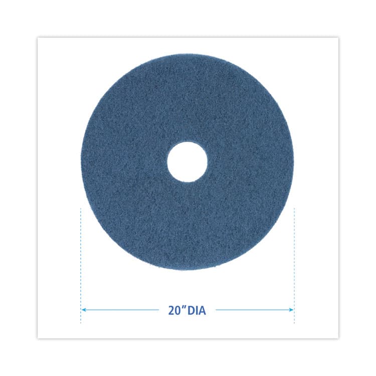 BOARDWALK Scrubbing Floor Pads, 20" Diameter, Blue, 5/Carton (BWK4020BLU) thumbnail 2