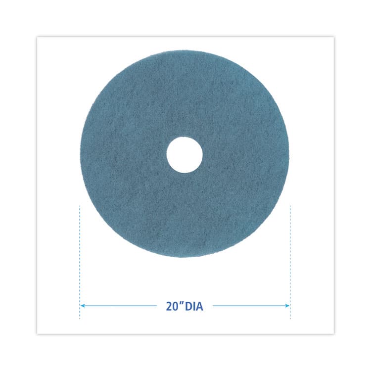 BOARDWALK Burnishing Floor Pads, 20" Diameter, Aqua, 5/Carton (BWK4020AQU) thumbnail 2