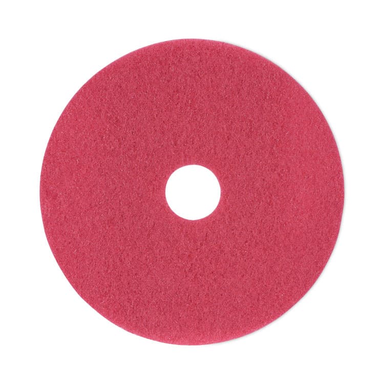 BOARDWALK Buffing Floor Pads, 18" Diameter, Red, 5/Carton (BWK4018RED)