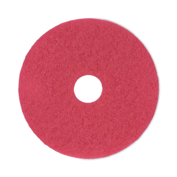 BOARDWALK Buffing Floor Pads, 17" Diameter, Red, 5/Carton (BWK4017RED)