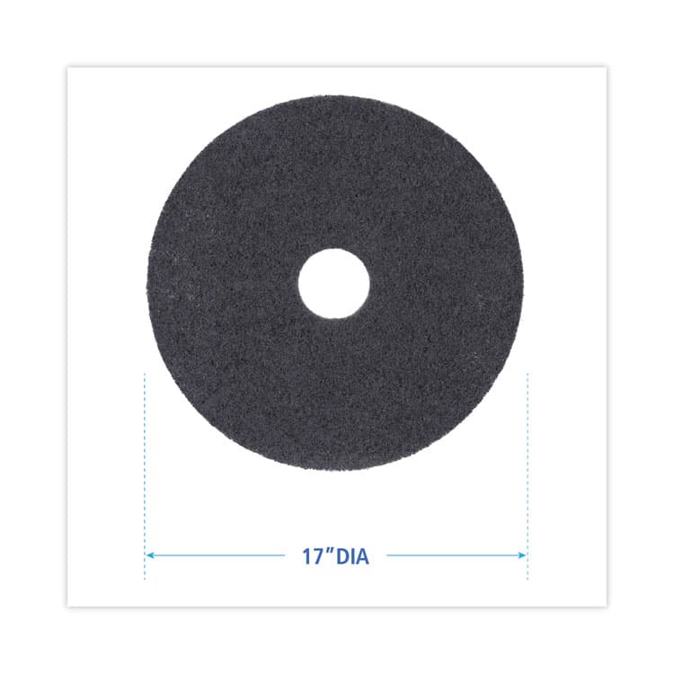 BOARDWALK High Performance Stripping Floor Pads, 17" Diameter, Black, 5/Carton (BWK4017HIP) thumbnail 2