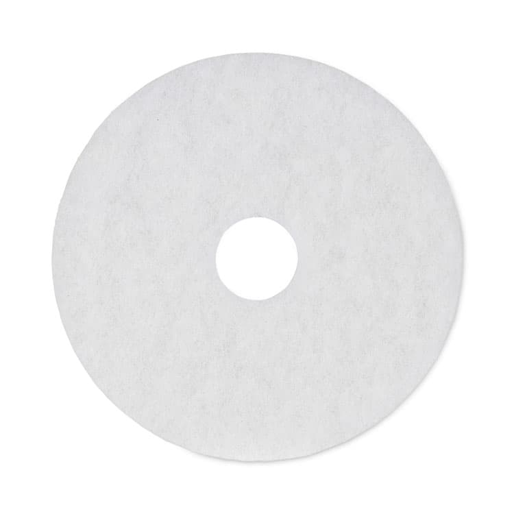 BOARDWALK Polishing Floor Pads, 16" Diameter, White, 5/Carton (BWK4016WHI)