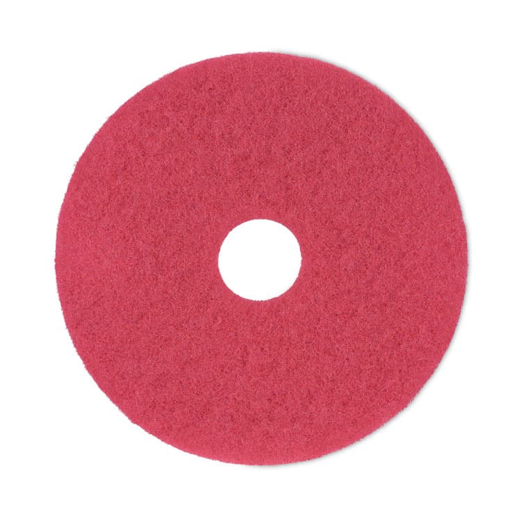 BOARDWALK Buffing Floor Pads, 16" Diameter, Red, 5/Carton (BWK4016RED)