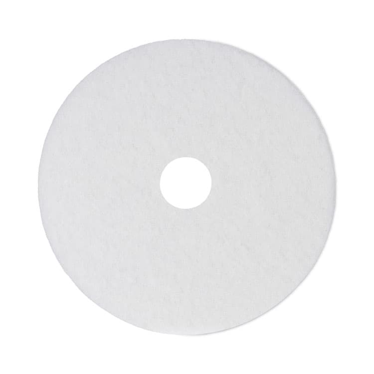 BOARDWALK Polishing Floor Pads, 14" Diameter, White, 5/Carton (BWK4014WHI)