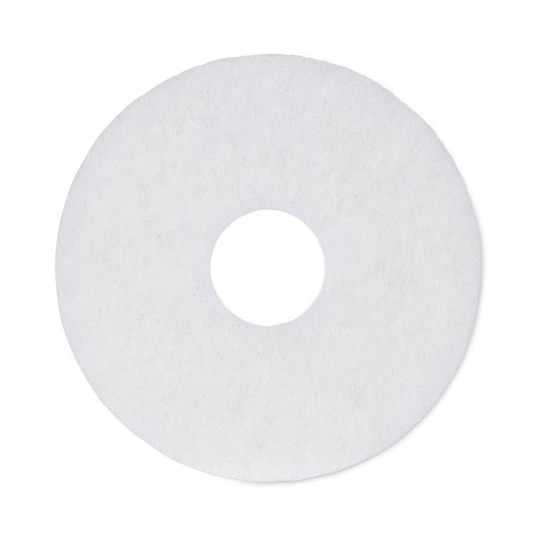 BOARDWALK Polishing Floor Pads, 12" Diameter, White, 5/Carton (BWK4012WHI)