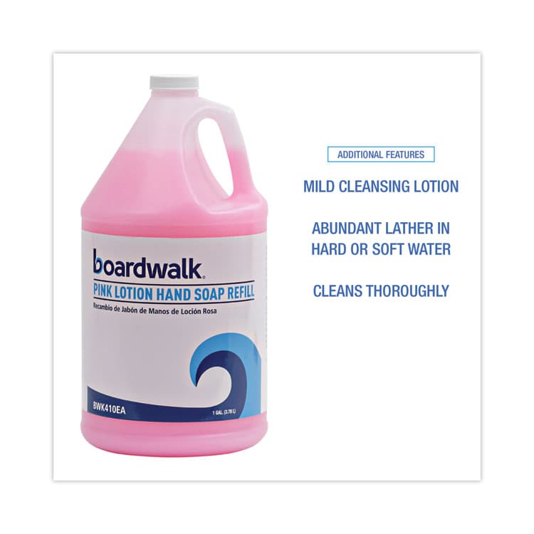 BOARDWALK Mild Cleansing Pink Lotion Hand Soap Refill, Cherry Scent, 1 gal Bottle (BWK410EA) thumbnail 4