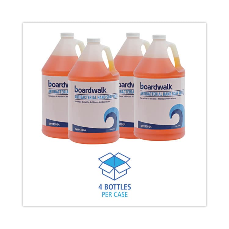 BOARDWALK Antibacterial Liquid Soap Refill, Clean Scent, 1 gal Bottle, 4/Carton (BWK430CT) thumbnail 3