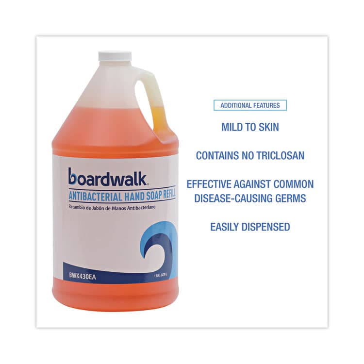 BOARDWALK Antibacterial Liquid Soap Refill, Clean Scent, 1 gal Bottle, 4/Carton (BWK430CT) thumbnail 4